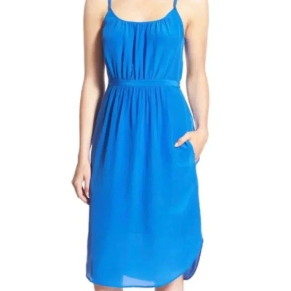 Madewell | Skyway Royal Blue Cami‎ Silk Dress F2775